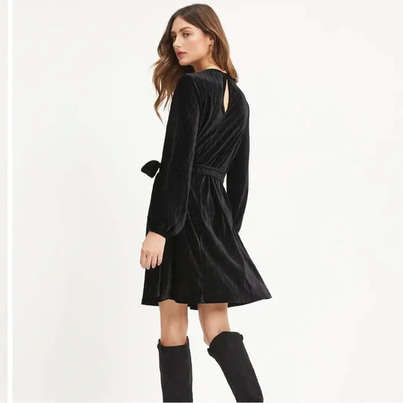 🆕 VICI Harlyn Velvet Tie Dress-Black - Picture 4 of 9